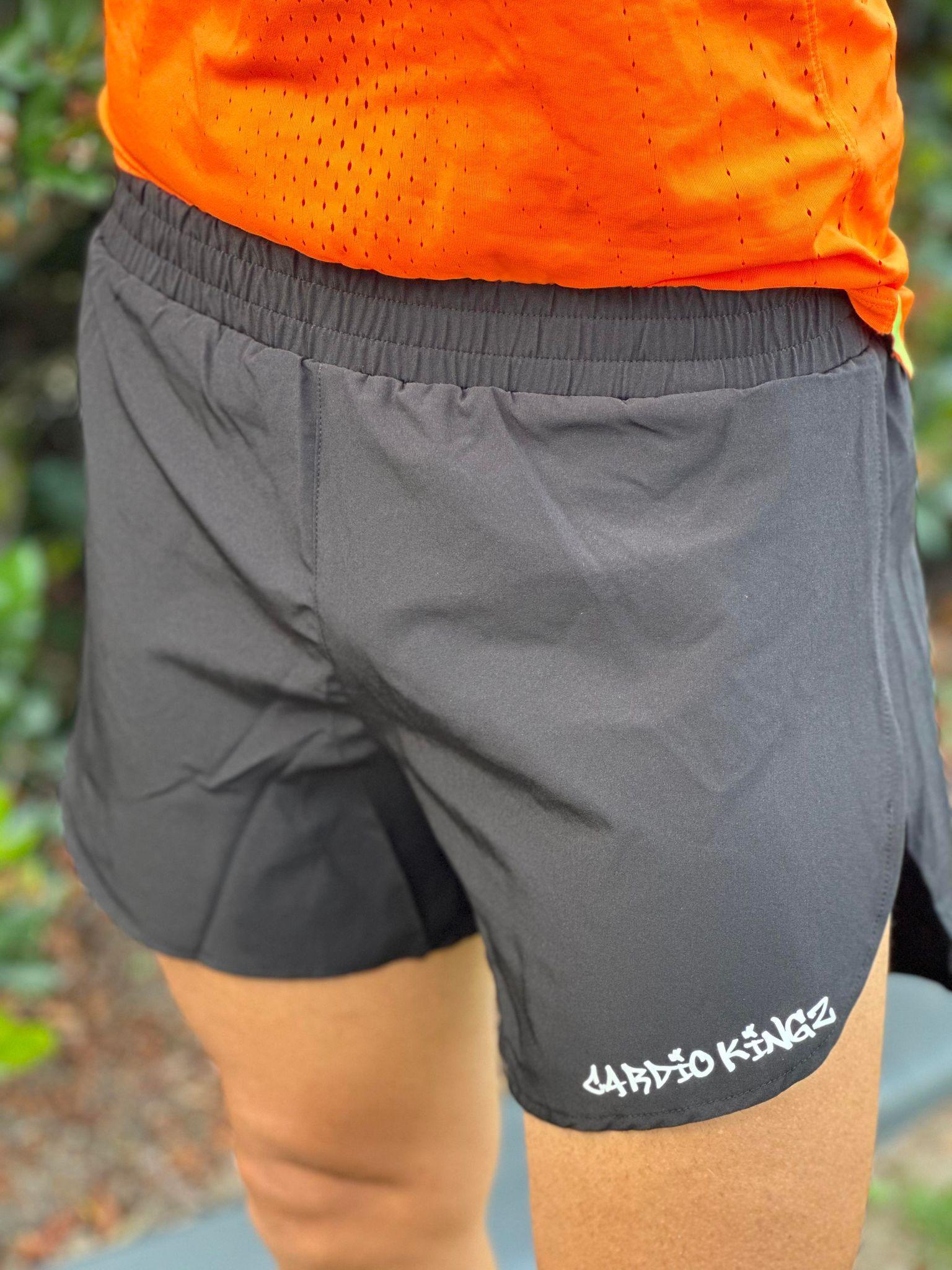 Black Running Split Shorts - Cardio Kingz